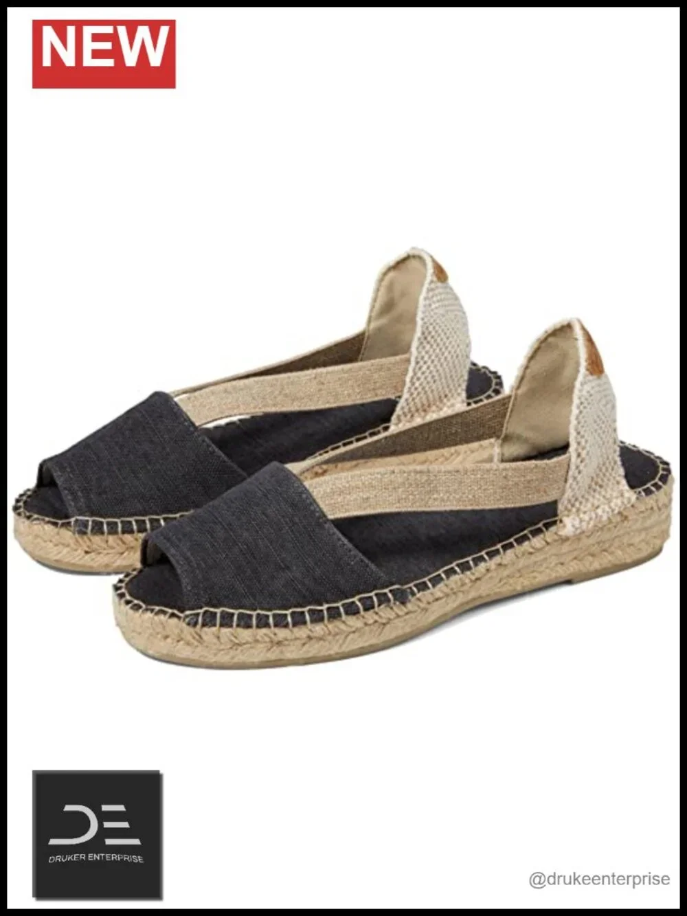 Women's Espadrille Wedge Sandals with Ankle Strap - Hand Crafted in Spain -